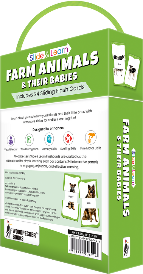 Slide & Learn Flash Cards - FARM ANIMALS & THEIR BABIES