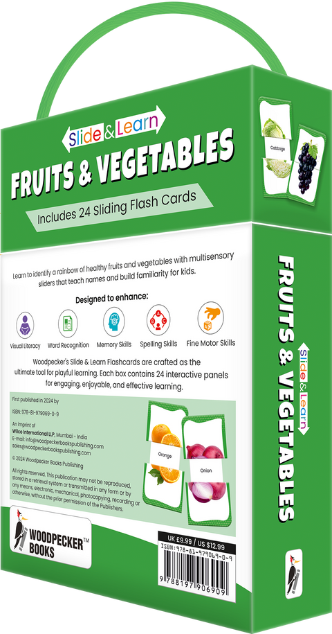 Slide & Learn Flash Cards - FRUITS & VEGETABLES